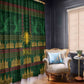 Mali Window Curtain Golden Sun And Mosque Patterns Retro Style