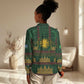 Mali Women Casual Shirt Golden Sun And Mosque Patterns Retro Style