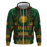 Mali Zip Hoodie Golden Sun And Mosque Patterns Retro Style