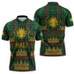 Mali Zipper Polo Shirt Golden Sun And Mosque Patterns Retro Style