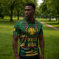 Mali Zipper Polo Shirt Golden Sun And Mosque Patterns Retro Style