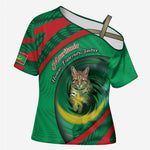 Personalized Mauritania Cross Shoulder Shirt African Wildcat From Richat Structure