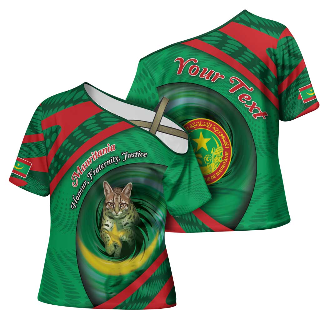Personalized Mauritania Cross Shoulder Shirt African Wildcat From Richat Structure