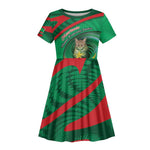 Personalized Mauritania Kid Short Sleeve Dress African Wildcat From Richat Structure