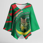 Personalized Mauritania Kimono Sleeve Blouse African Wildcat From Richat Structure