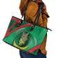 Mauritania Leather Tote Bag African Wildcat From Richat Structure