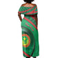 Personalized Mauritania Off Shoulder Maxi Dress African Wildcat From Richat Structure