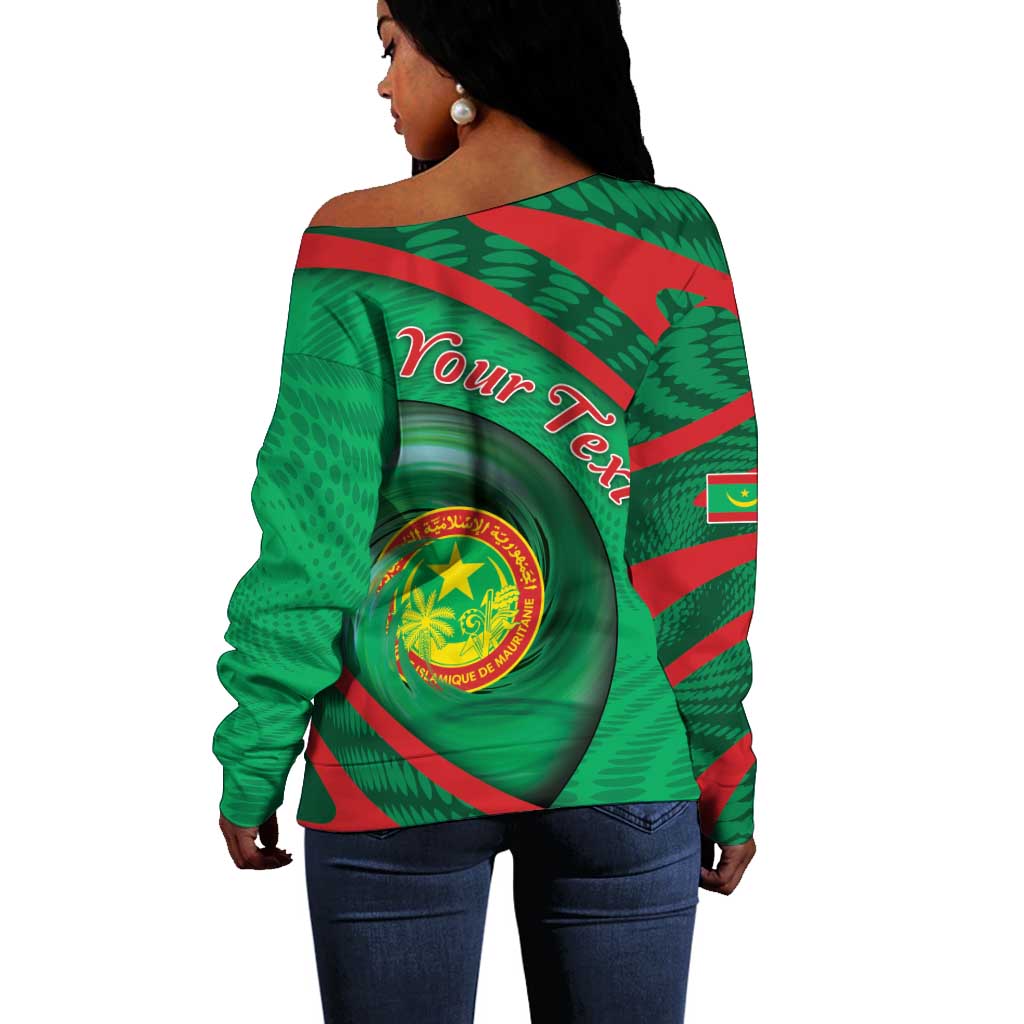 Personalized Mauritania Off Shoulder Sweater African Wildcat From Richat Structure