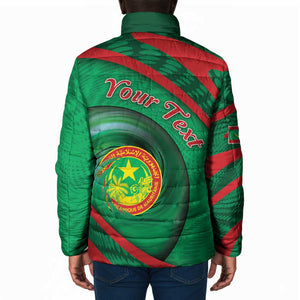 Personalized Mauritania Padded Jacket African Wildcat From Richat Structure