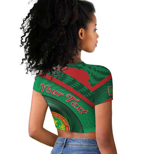 Personalized Mauritania Raglan Cropped T shirt African Wildcat From Richat Structure