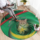 Mauritania Round Carpet African Wildcat From Richat Structure
