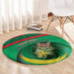 Mauritania Round Carpet African Wildcat From Richat Structure