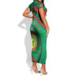 Personalized Mauritania Short Sleeve Bodycon Dress African Wildcat From Richat Structure
