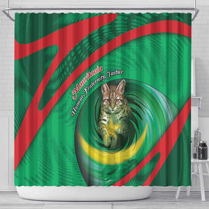 Mauritania Shower Curtain African Wildcat From Richat Structure