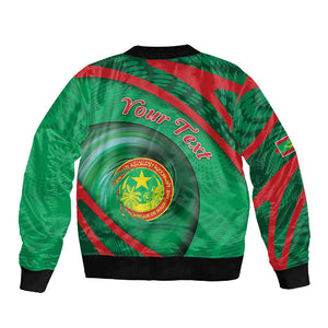 Personalized Mauritania Sleeve Zip Bomber Jacket African Wildcat From Richat Structure