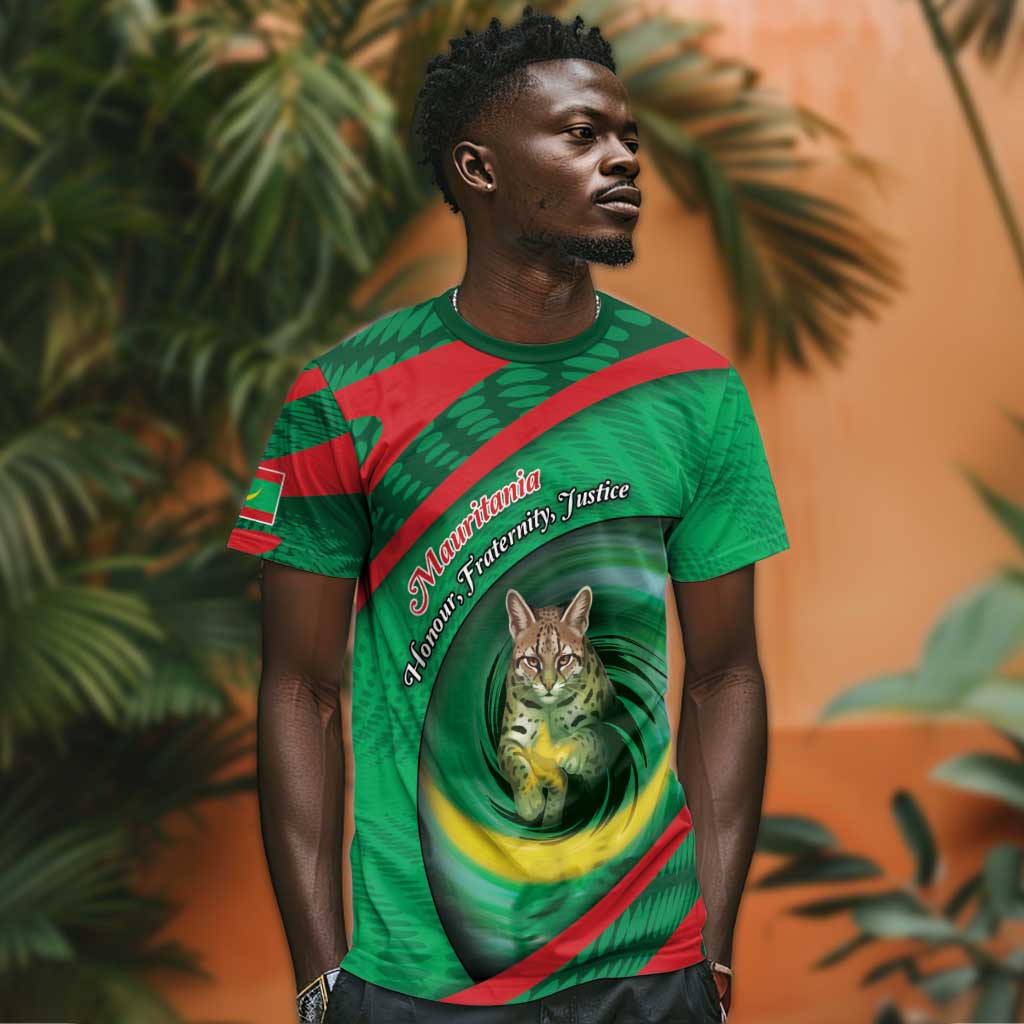 Personalized Mauritania T shirt African Wildcat From Richat Structure