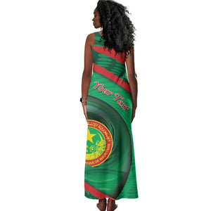 Personalized Mauritania Tank Maxi Dress African Wildcat From Richat Structure