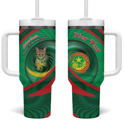 Personalized Mauritania Tumbler With Handle African Wildcat From Richat Structure