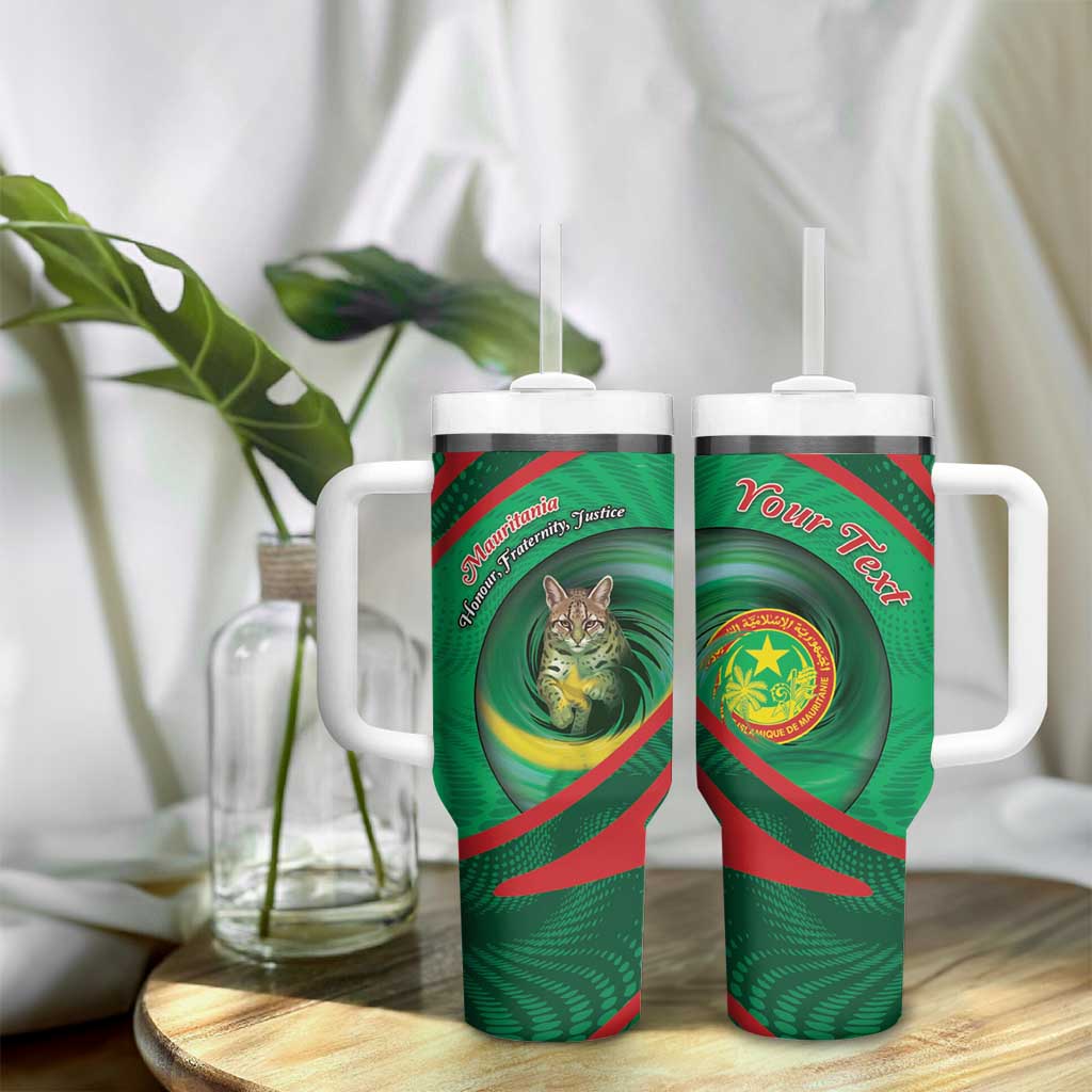Personalized Mauritania Tumbler With Handle African Wildcat From Richat Structure