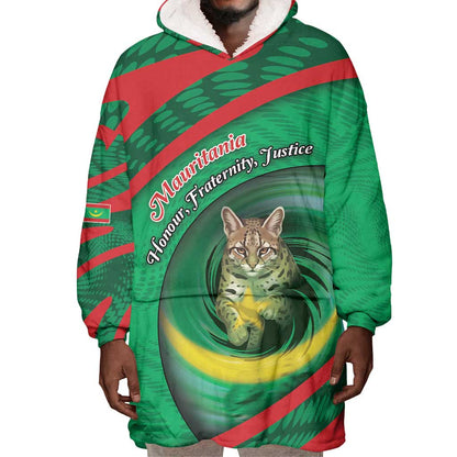 Personalized Mauritania Wearable Blanket Hoodie African Wildcat From Richat Structure