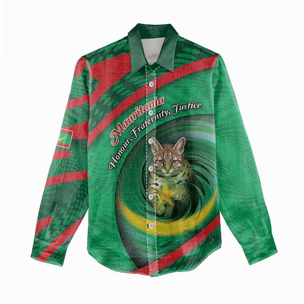 Personalized Mauritania Women Casual Shirt African Wildcat From Richat Structure