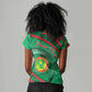 Personalized Mauritania Women V-Neck T-Shirt African Wildcat From Richat Structure