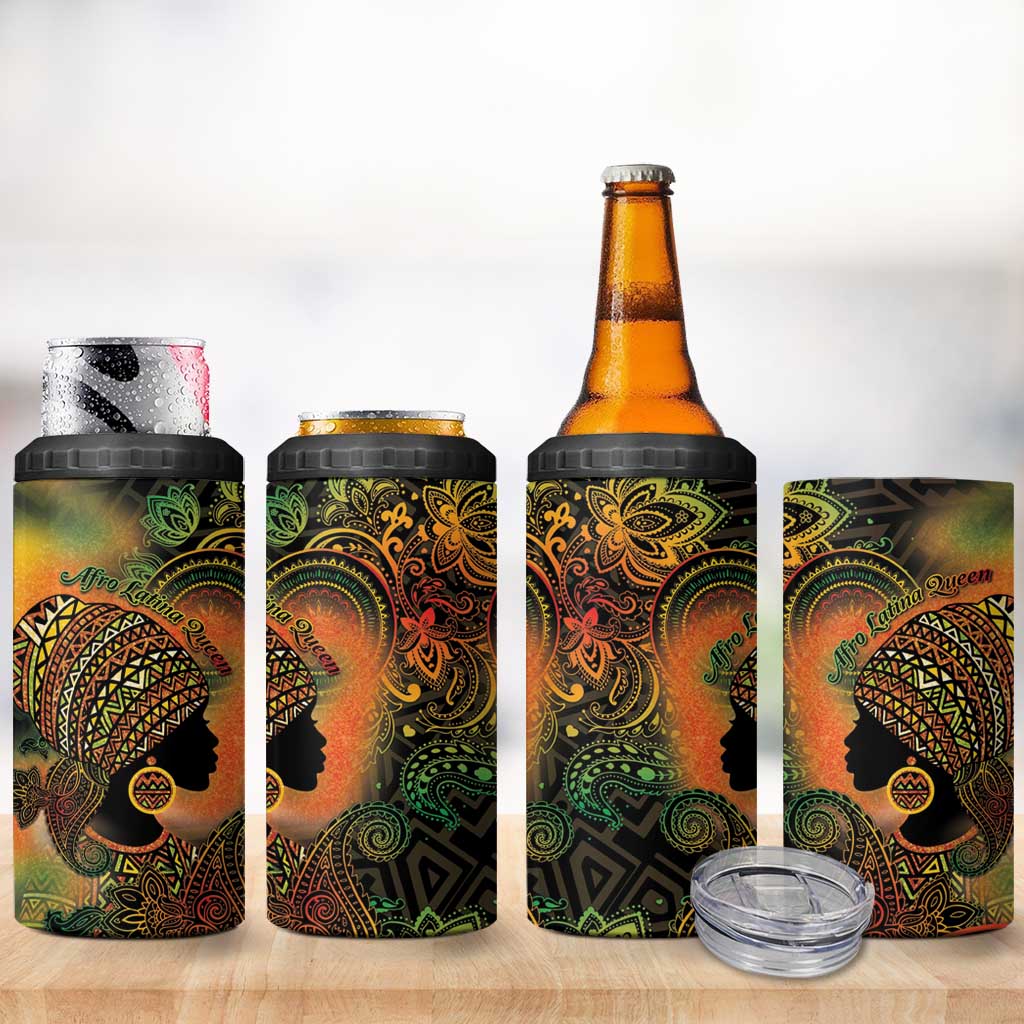 Black Women 4 in 1 Can Cooler Tumbler Afro Latina Queen - African Pride
