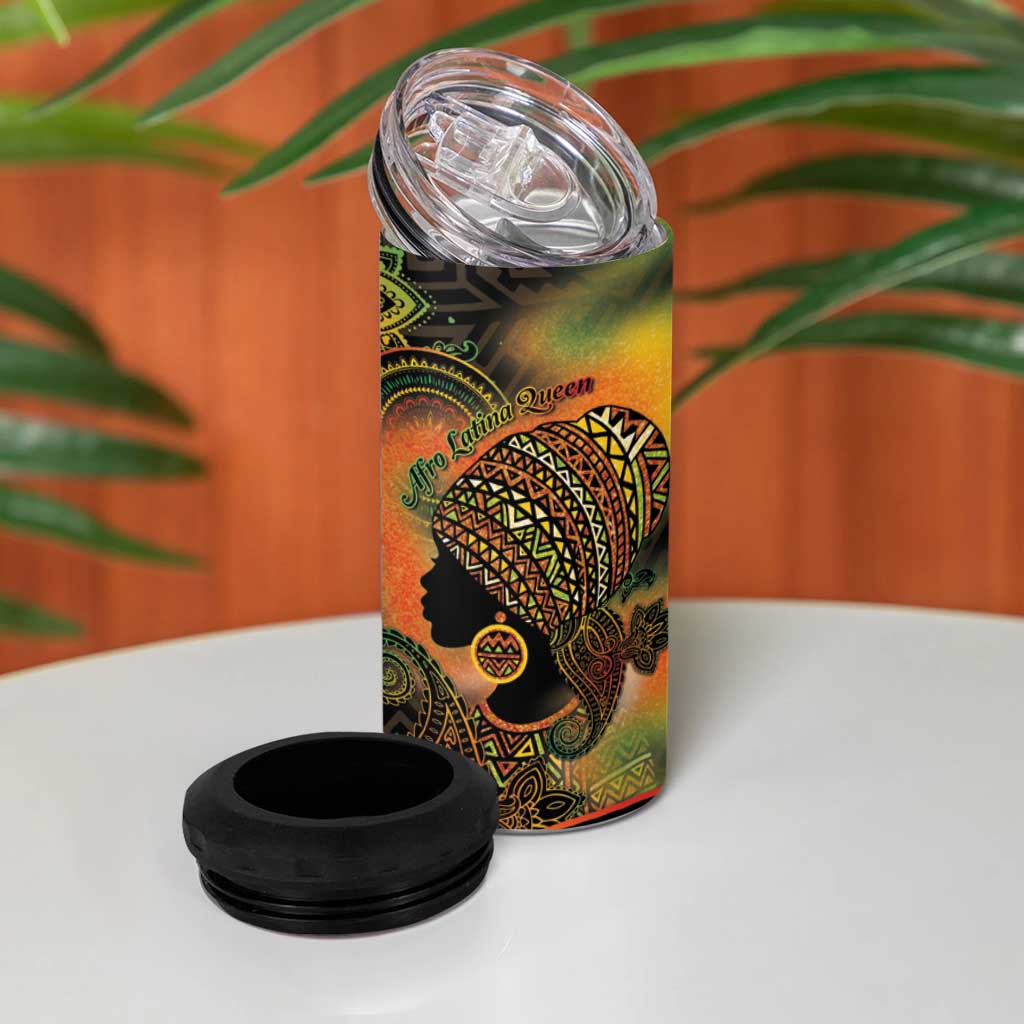 Black Women 4 in 1 Can Cooler Tumbler Afro Latina Queen - African Pride