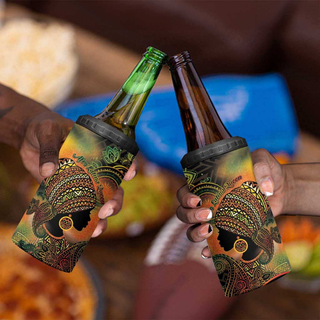 Black Women 4 in 1 Can Cooler Tumbler Afro Latina Queen - African Pride