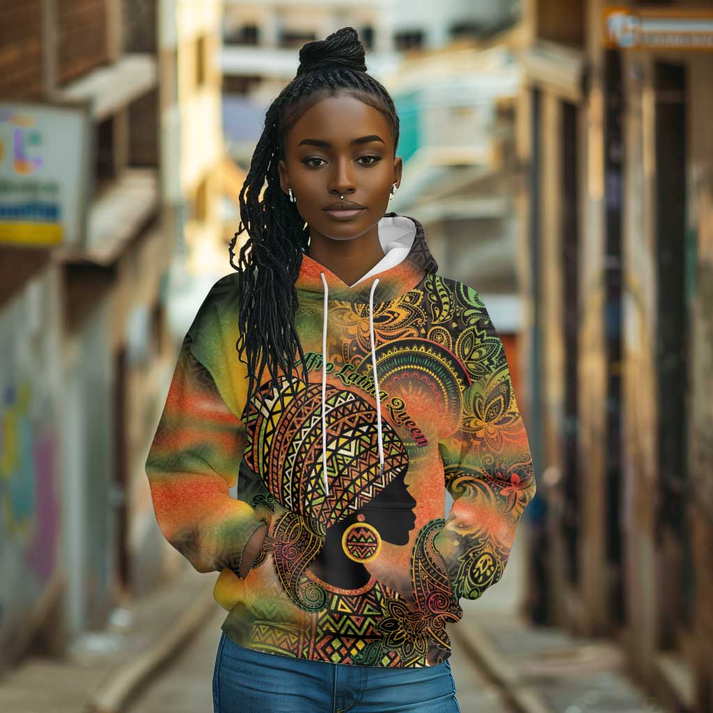 Black Women Hoodie Afro Latina Queen - African Pride