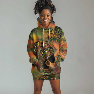 Black Women Hoodie Dress Afro Latina Queen - African Pride