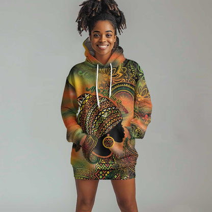 Black Women Hoodie Dress Afro Latina Queen - African Pride