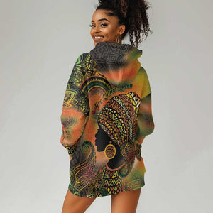 Black Women Hoodie Dress Afro Latina Queen - African Pride