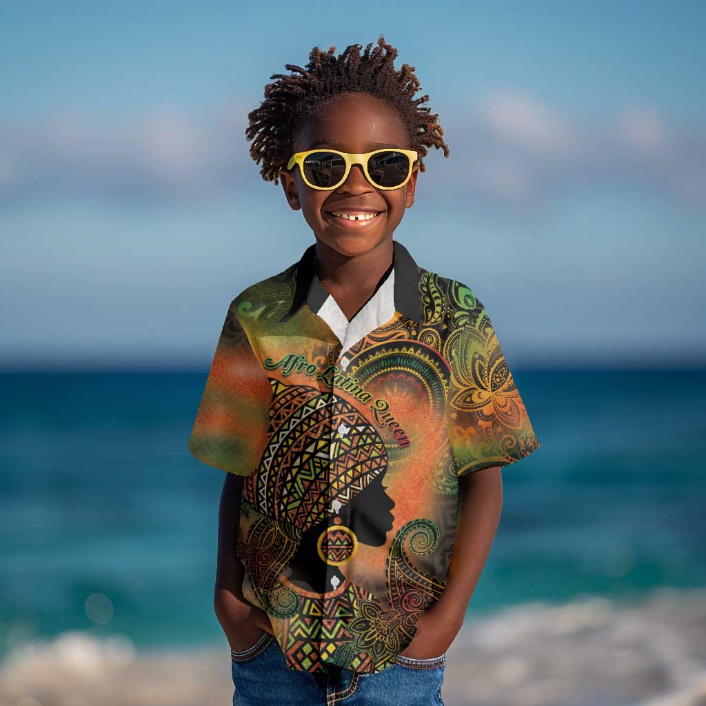 Black Women Kid Hawaiian Shirt Afro Latina Queen - African Pride