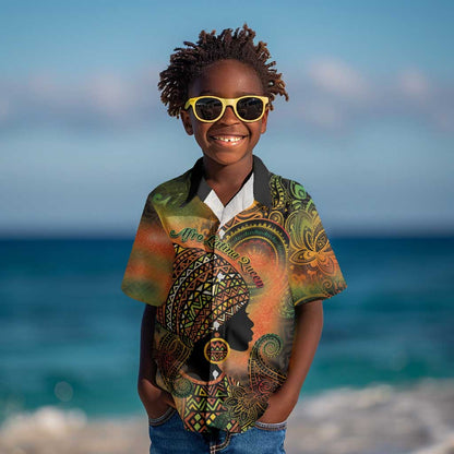 Black Women Kid Hawaiian Shirt Afro Latina Queen - African Pride