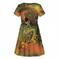 Black Women Kid Short Sleeve Dress Afro Latina Queen - African Pride
