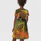 Black Women Kid Short Sleeve Dress Afro Latina Queen - African Pride