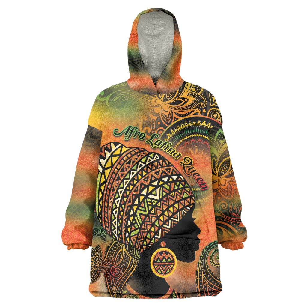 Black Women Kid Wearable Blanket Hoodie Afro Latina Queen - African Pride