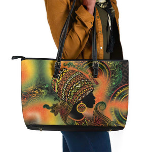 Black Women Leather Tote Bag Afro Latina Queen - African Pride