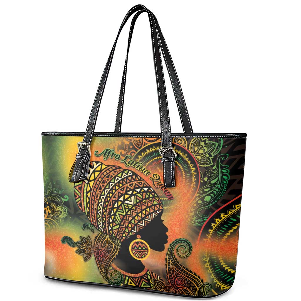 Black Women Leather Tote Bag Afro Latina Queen - African Pride