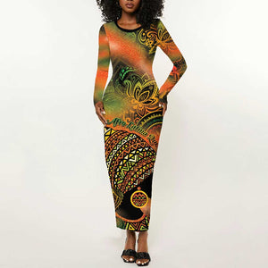 Black Women Long Sleeve Bodycon Dress Afro Latina Queen - African Pride