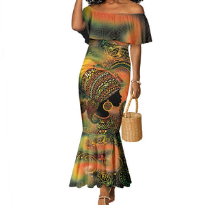 Black Women Mermaid Dress Afro Latina Queen - African Pride
