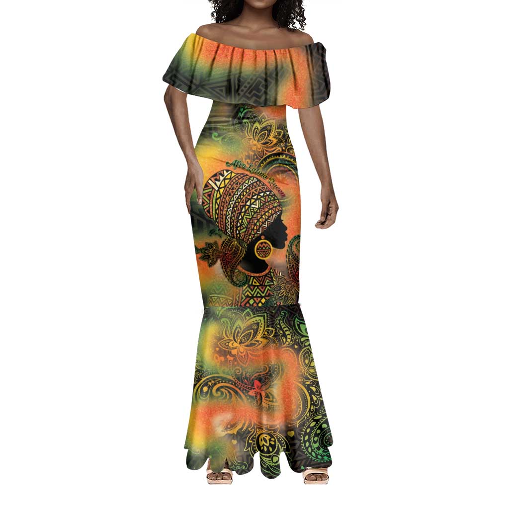 Black Women Mermaid Dress Afro Latina Queen - African Pride