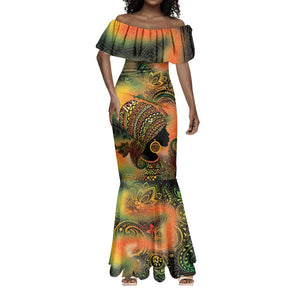 Black Women Mermaid Dress Afro Latina Queen - African Pride