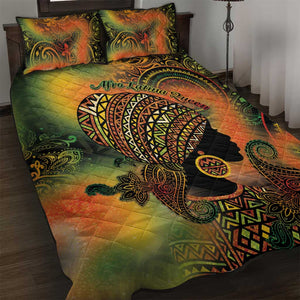 Black Women Quilt Bed Set Afro Latina Queen - African Pride