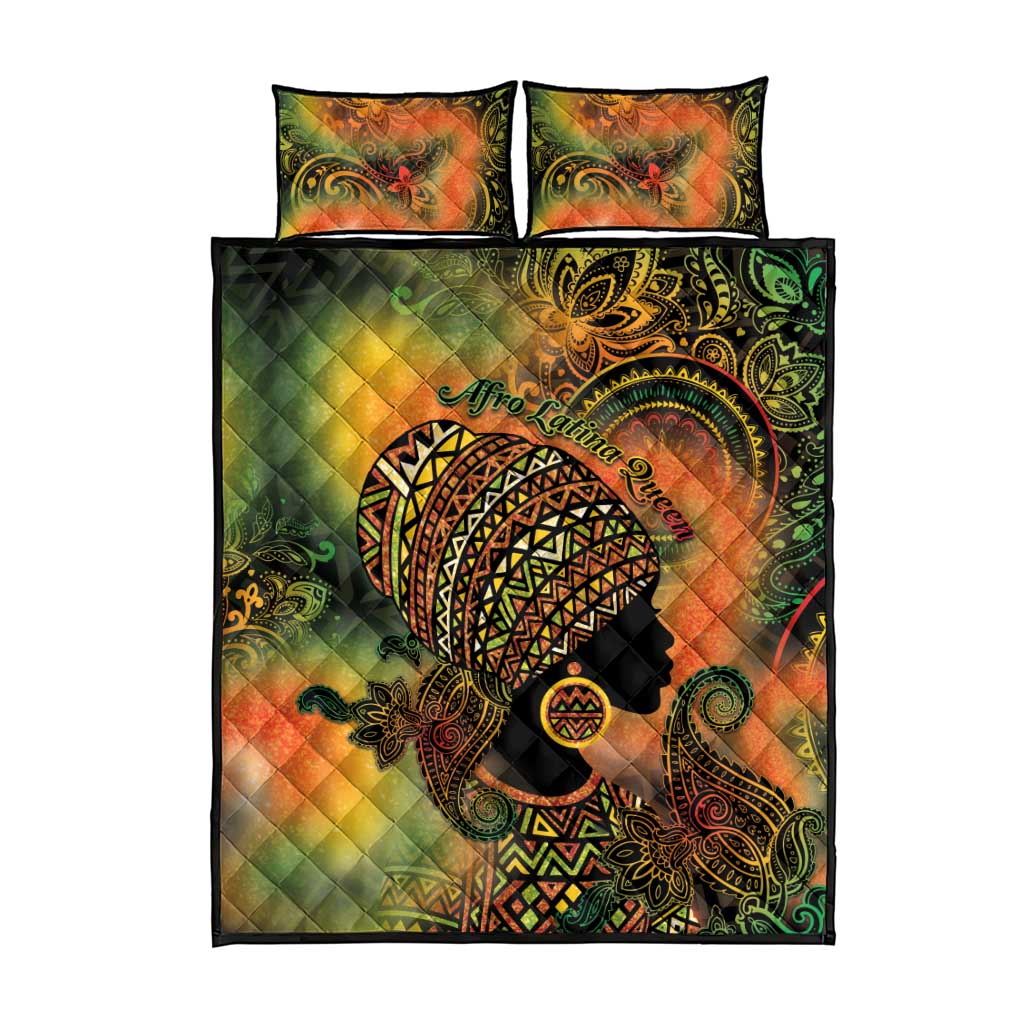Black Women Quilt Bed Set Afro Latina Queen - African Pride