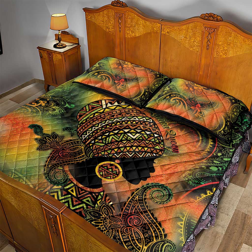 Black Women Quilt Bed Set Afro Latina Queen - African Pride