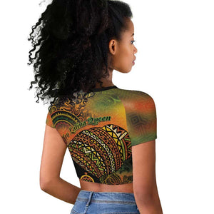 Black Women Raglan Cropped T shirt Afro Latina Queen - African Pride