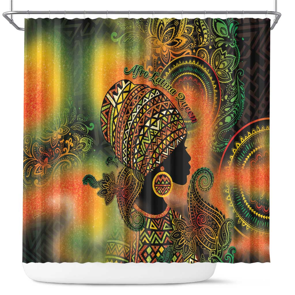 Black Women Shower Curtain Afro Latina Queen - African Pride