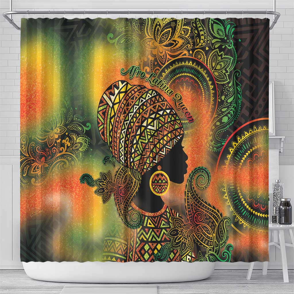 Black Women Shower Curtain Afro Latina Queen - African Pride